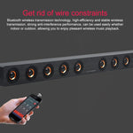 Coluna Bluetooth 4.2 de Madeira com Subwoofer D90 com Comando à Distância, Suporta Cartão TF & AUX 3,5mm Coaxial & Fibra Óptica & Disco U, Subwoofer D90+