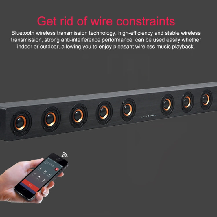 Coluna Bluetooth 4.2 de Madeira com Subwoofer D90 com Comando à Distância, Suporta Cartão TF & AUX 3,5mm Coaxial & Fibra Óptica & Disco U, Subwoofer D90+