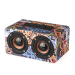 Coluna Bluetooth 4.2 de Madeira com Subwoofer M5, Suporta Cartão TF & AUX 3,5mm & FM