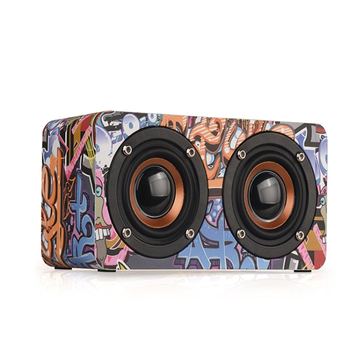Coluna Bluetooth 4.2 de Madeira com Subwoofer M5, Suporta Cartão TF & AUX 3,5mm & FM