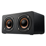 Coluna Bluetooth 4.2 de Madeira com Subwoofer M5, Suporta Cartão TF & AUX 3,5mm & FM
