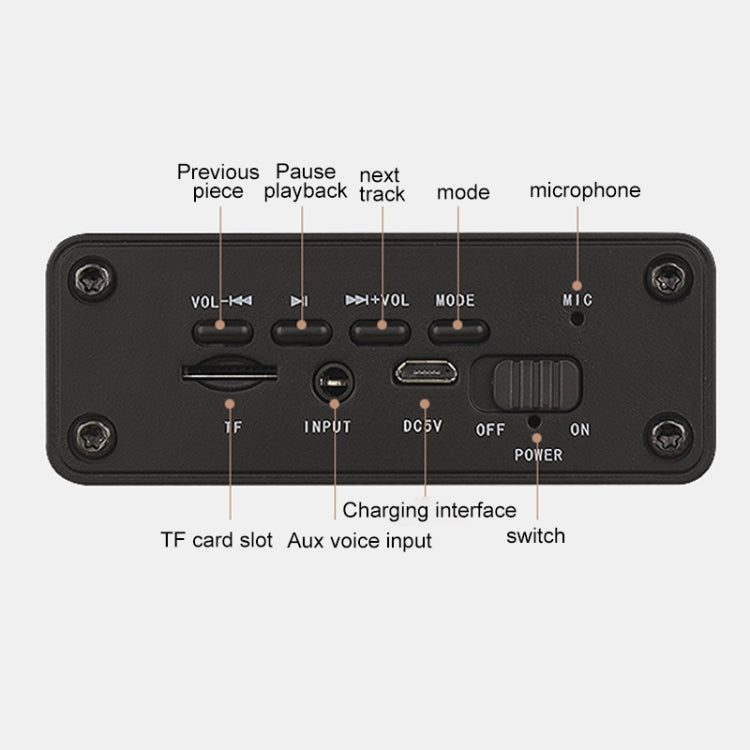 Coluna Bluetooth 4.2 de Madeira com Subwoofer M5, Suporta Cartão TF & AUX 3,5mm & FM