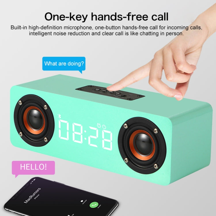 Coluna Bluetooth 4.2 de Madeira com Subwoofer M5, Suporta Cartão TF & AUX 3,5mm & FM