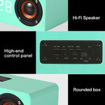 Coluna Bluetooth 4.2 de Madeira com Subwoofer M5, Suporta Cartão TF & AUX 3,5mm & FM