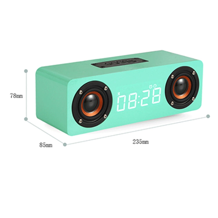 Coluna Bluetooth 4.2 de Madeira com Relógio e Subwoofer M5C, Suporta Cartão TF & AUX 3,5mm & Rádio FM