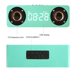 Coluna Bluetooth 4.2 de Madeira com Relógio e Subwoofer M5C, Suporta Cartão TF & AUX 3,5mm & Rádio FM