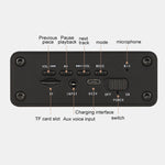 Coluna Bluetooth 4.2 de Madeira com Relógio e Subwoofer M5C, Suporta Cartão TF & AUX 3,5mm & Rádio FM