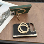 Litchi Texture Electroplated Rotating Bracket Magnetic Phone Case, For iPhone Duo