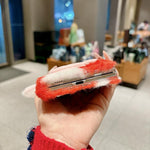 Foldable Plush Dairy Cow TPU Phone Case, For iPhone Duo