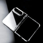 Clear Spring Hinge PC Shockproof Phone Case with Front Cover, For iPhone Duo