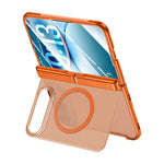 Intergrated Shell And Flim Translucent Hinge Holder Magnetic Phone Case, For iPhone Duo