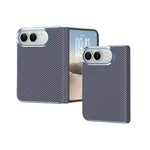 Electroplated Carbon Fiber Pattern Folding Phone Case with Hinge, For iPhone Duo