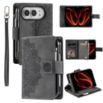 Multi-Card Totem Zipper Leather Phone Case, For iPhone Duo