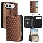 Cubic Grid Texture Flip Leather Phone Case, For iPhone Duo