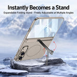 GKK Integrated Magnetic Hinge Side Foldable Holder Full Coverage Phone Case, For iPhone Duo