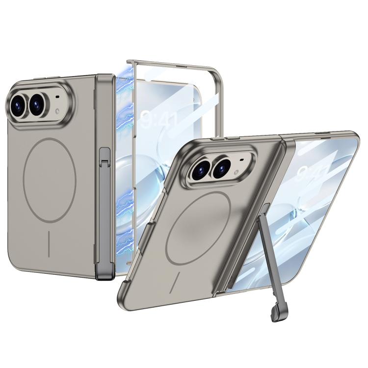 GKK Integrated Magnetic Hinge Side Foldable Holder Full Coverage Phone Case, For iPhone Duo
