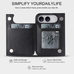Full Coverage Fold Double Buckle PU Phone Case, For iPhone Duo