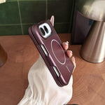 Solid Color Shockproof Magnetic PC Phone Case, For iPhone Duo