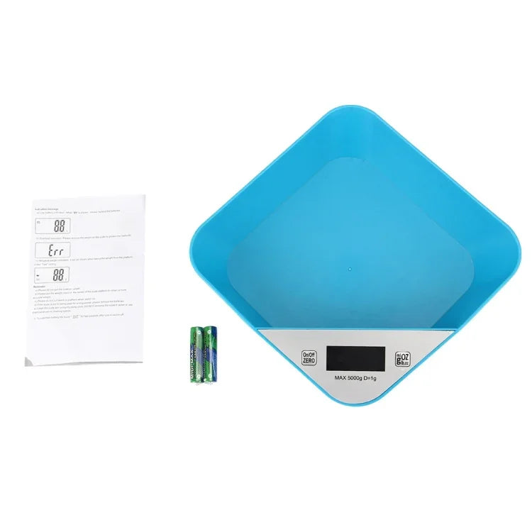 Balança Electrónica de Cozinha LED em Forma de Tigela 5000g x 1g, 5000g x 1g