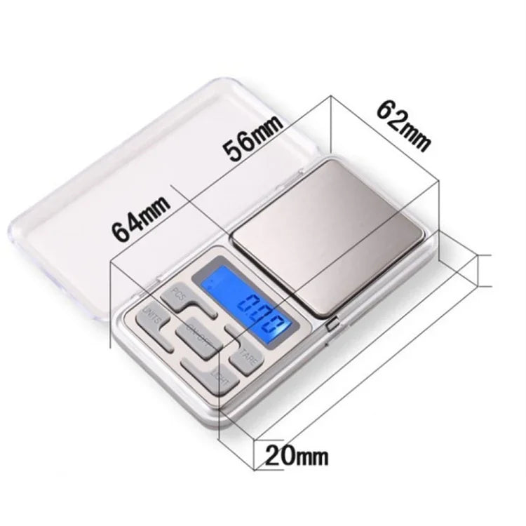 MH-100 Dispositivo de Balança Digital Eletrónica Portátil Mini de Alta Precisão para Telefone Móvel 500g x 0,1g com Ecrã LCD de 1,6 polegadas, 500g/0,1g