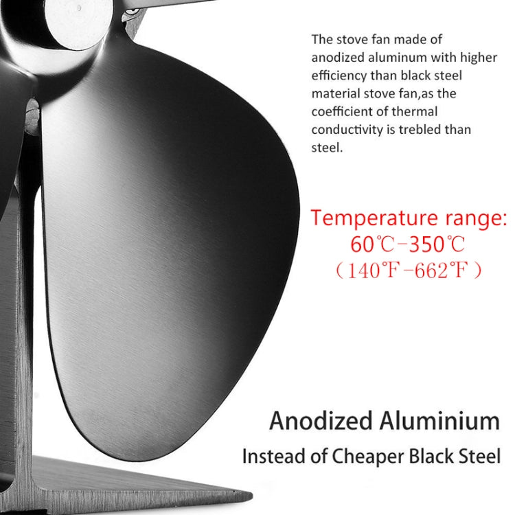YL401 3-Blade High Temperature Metal Heat Powered Fireplace Stove Fan, YL401 (Silver), YL401 (White), YL401 (Black), YL401 (Bronze), YL401 (Gold)