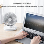 D77 Ventoinha de Secretária Automática com Cabeça Oscilante Portátil Recarregável Micro USB & USB-C / Type-C de 4W e Quatro Velocidades Ajustáveis, Micro USB & USB-C / Type-C