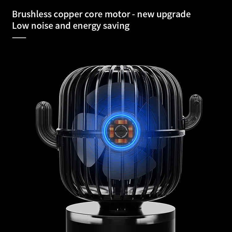 Ventoinha Mini Portátil F6 Cactus USB com Cabeça Oscilante para Mesa e Uso Manual