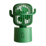 Ventoinha Mini Portátil F6 Cactus USB com Cabeça Oscilante para Mesa e Uso Manual