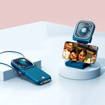 Ventoinha Portátil de Mão Electroplating F30, Ventoinha de Secretária Dobrável Silenciosa USB para Pendurar no Pescoço, Versão Atualizada, F30 (Rosa), F30 (Verde), F30 (Azul), F30 (Branco)