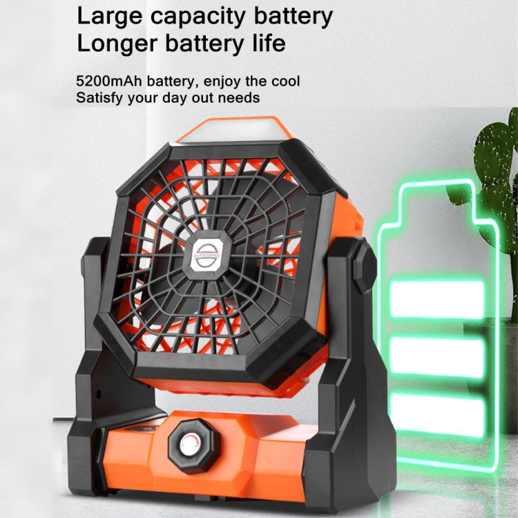Ventoinha Portátil para Exterior X3 com Carregamento USB e Lâmpada LED Noturna