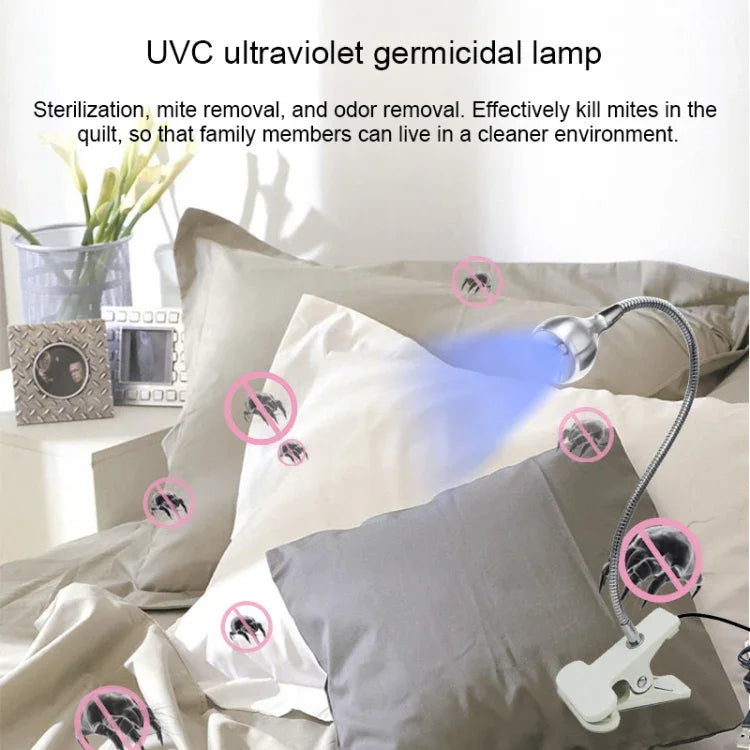 Lâmpada de Desinfeção UV com Clipe para Braço USB DC 5V, Lâmpada de Desinfeção UV com Clipe para Braço