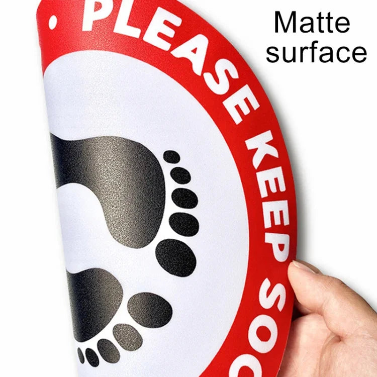 Autocolantes de Chão em PVC Impermeável para Prevenção Epidémica e Distanciamento Social, Comprimento: 24cm, Comprimento: 24cm