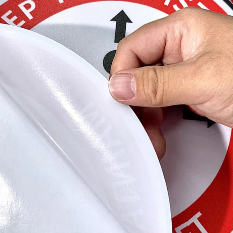 Autocolantes de Chão em PVC Impermeável para Prevenção Epidémica e Distanciamento Social, Comprimento: 24cm, Comprimento: 24cm