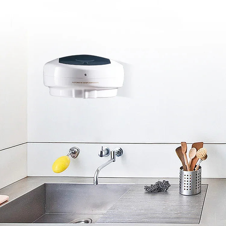 Dispensador automático de espuma de sabão de plástico de parede com sensor de 500ml, Dispensador de espuma de sabão com sensor de 500ml