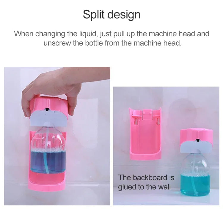 Dispensador automático de espuma de sabão de plástico de uso duplo para parede e secretária OH-Bubble