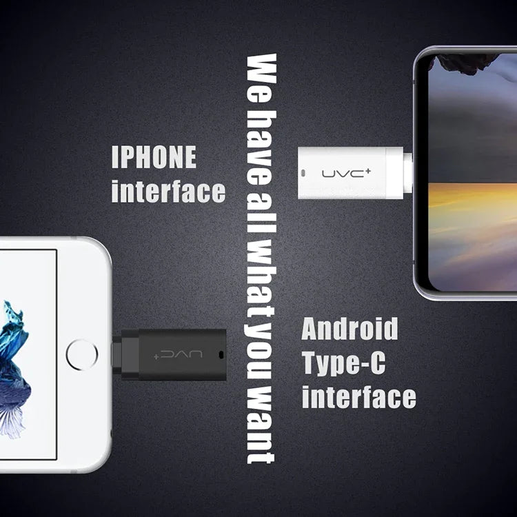 Luz Germicida Ultra Portátil Tipo-C / USB-C, Sanitizador UV para Smartphone, Tipo-C