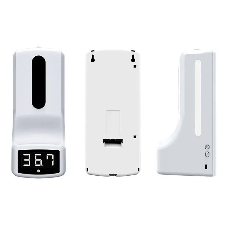 Termómetro K9 sem contacto com sensor de distância sensível à luz corporal + dispensador automático de sabão líquido sem contacto de 1000ml, K9