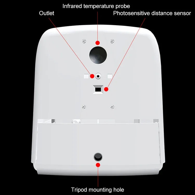 Termómetro K9 sem contacto com sensor de distância sensível à luz corporal + dispensador automático de sabão líquido sem contacto de 1000ml, K9