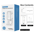 Rehabor A Termómetro sem contacto com sensor de distância sensível à luz corporal + dispensador automático de pulverização de sabão líquido sem contacto de 450ml com suporte de base, Rehabor A