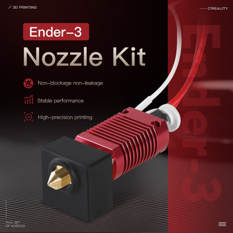 Kit de Bico de Extrusora Quente 24V 40W com Termistor de Temperatura e Tubo de Aquecimento para Impressora 3D Ender-3 da Creality