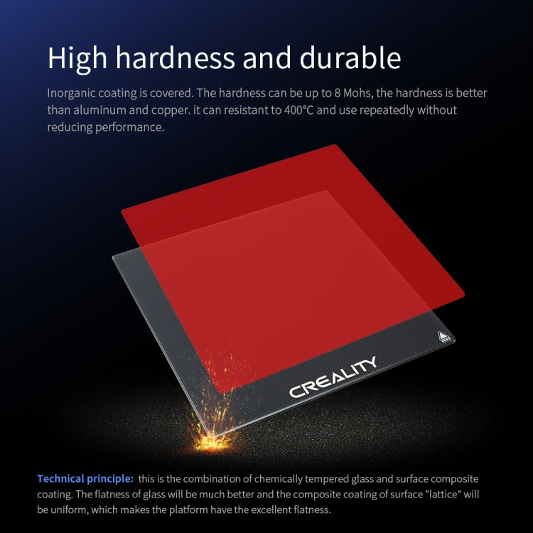 Placa de Vidro Carborundum Creality para Plataforma Aquecida da Impressora 3D Ender-3
