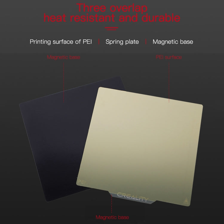 Placa de Impressão PEI Dupla Face com Folha de Aço com Mola e Base Magnética para Impressora 3D Ender-3 da Creality