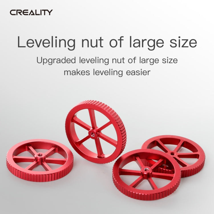 Porca de Nivelamento Manual Vermelha em Metal para Impressora 3D Creality Ender-3 / Ender-3 Pro / Ender-3 V2 / CR-10 Pro V2