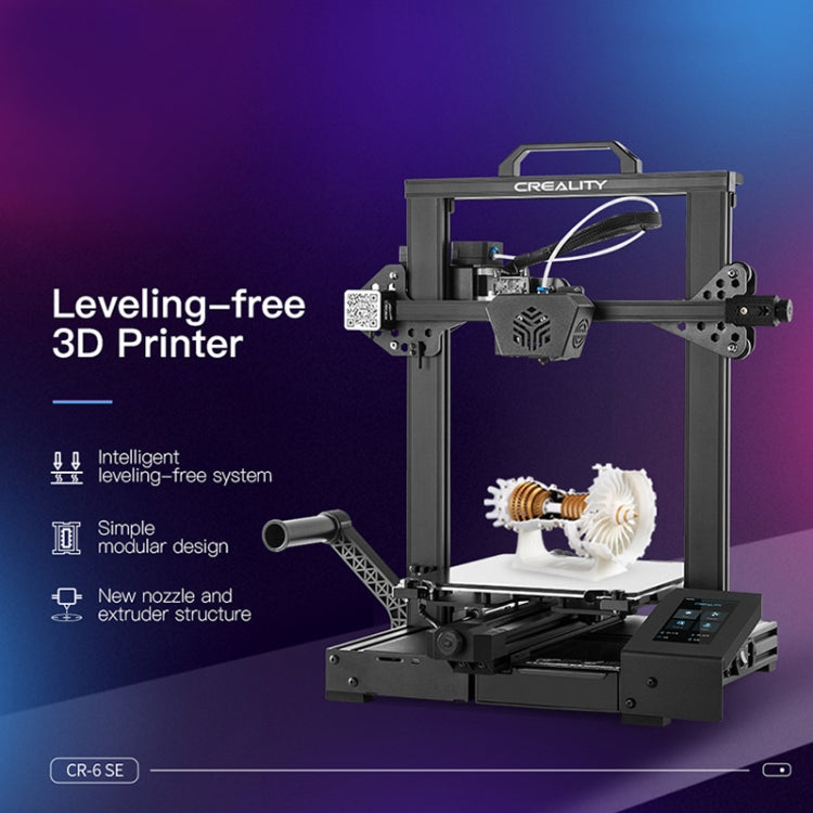 Impressora 3D DIY Inteligente CR-6 SE CREALITY 350W sem Nivelamento, Tamanho de Impressão: 23,5 x 23,5 x 25cm, Ficha EU, CR-6 SE