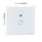 Interruptor de Parede Inteligente Sonoff Touch 86mm 1 Gang Painel de Vidro Temperado, Interruptor Táctil para Luz, Compatível com Alexa e Google Home, AC 90V-250V 400W 2A, 86mm