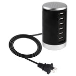 Estação de carregamento XLD4 30W com 6 portas USB, adaptador de energia AC100-240V, ficha US