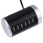 Estação de carregamento XLD4 30W com 6 portas USB, adaptador de energia AC100-240V, ficha US