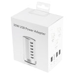 Estação de carregamento XLD4 30W com 6 portas USB, adaptador de energia AC100-240V, ficha US