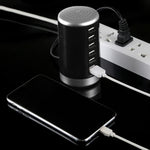 Estação de carregamento XLD4 30W com 6 portas USB, adaptador de energia AC100-240V, ficha US