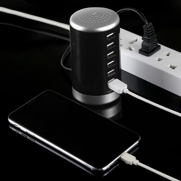 Estação de carregamento XLD4 30W com 6 portas USB, adaptador de energia AC100-240V, ficha US